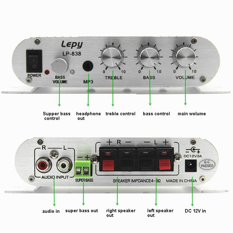 12V 3A Power Digital Hi-Fi Amplifier