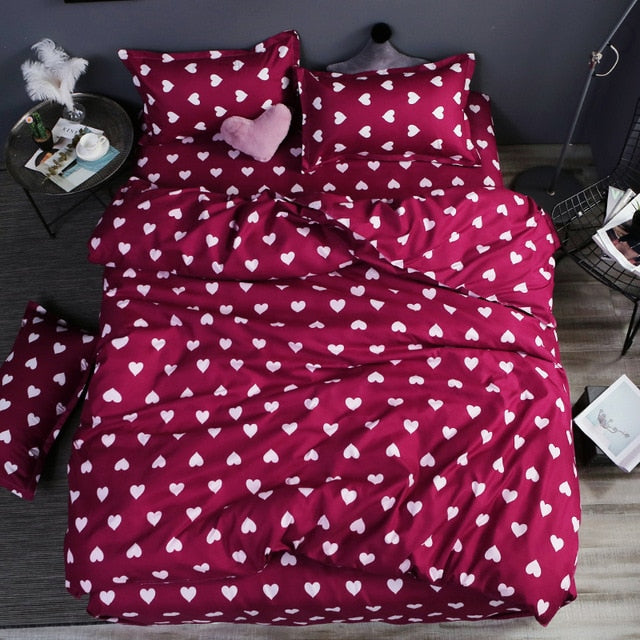 Cotton & Polyester Grid Duvet Cover Set