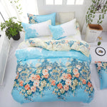 Cotton & Polyester Grid Duvet Cover Set