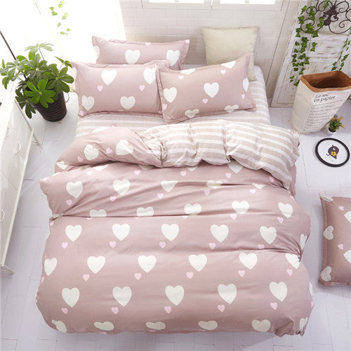 Cotton & Polyester Grid Duvet Cover Set