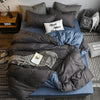 Cotton & Polyester Grid Duvet Cover Set