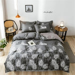 Cotton & Polyester Grid Duvet Cover Set