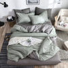 Cotton & Polyester Grid Duvet Cover Set