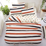 Cotton & Polyester Grid Duvet Cover Set