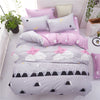 Cotton & Polyester Grid Duvet Cover Set