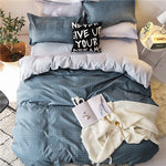 Cotton & Polyester Grid Duvet Cover Set