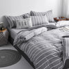 Cotton & Polyester Grid Duvet Cover Set