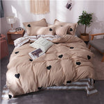 Cotton & Polyester Grid Duvet Cover Set