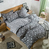 Cotton & Polyester Grid Duvet Cover Set