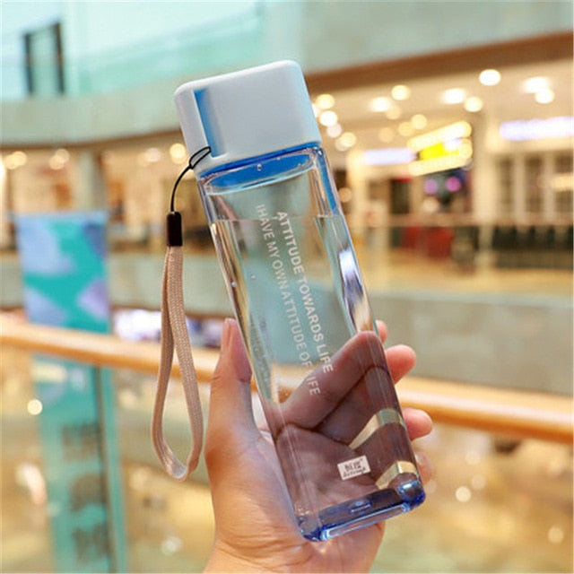 Square Frosted Plastic Water Bottle