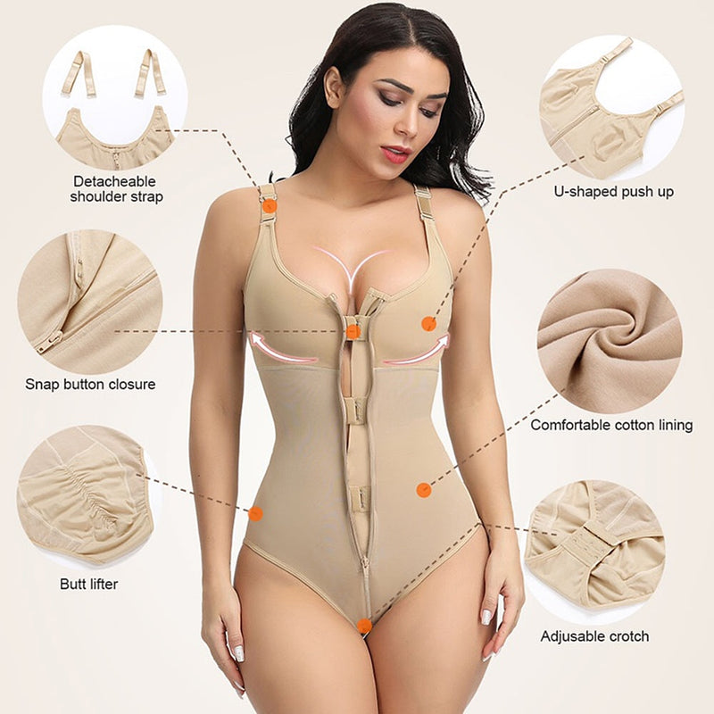 Zip And Hook Corset Body Shaper