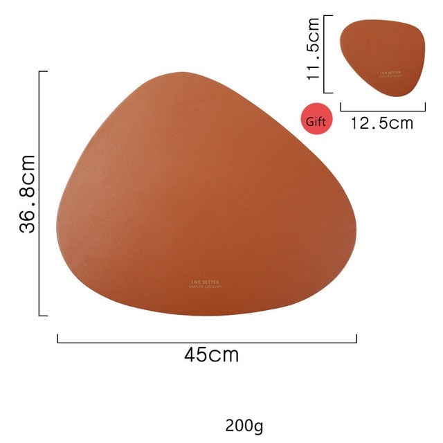 Leather Tableware Pad Placemat with Heat Insulation